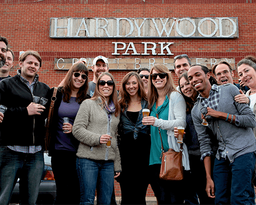 Group of people at brewery